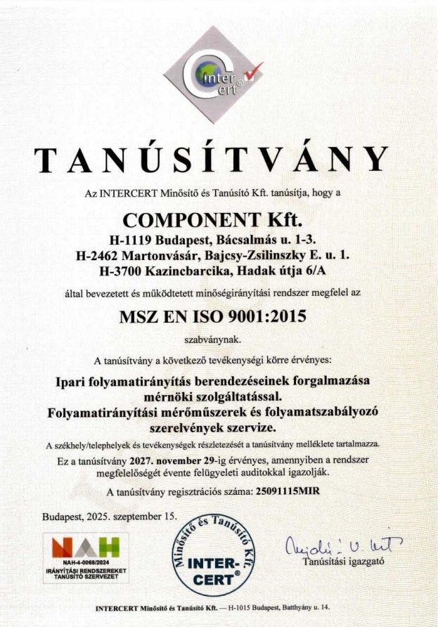 ISO 9001 certificate