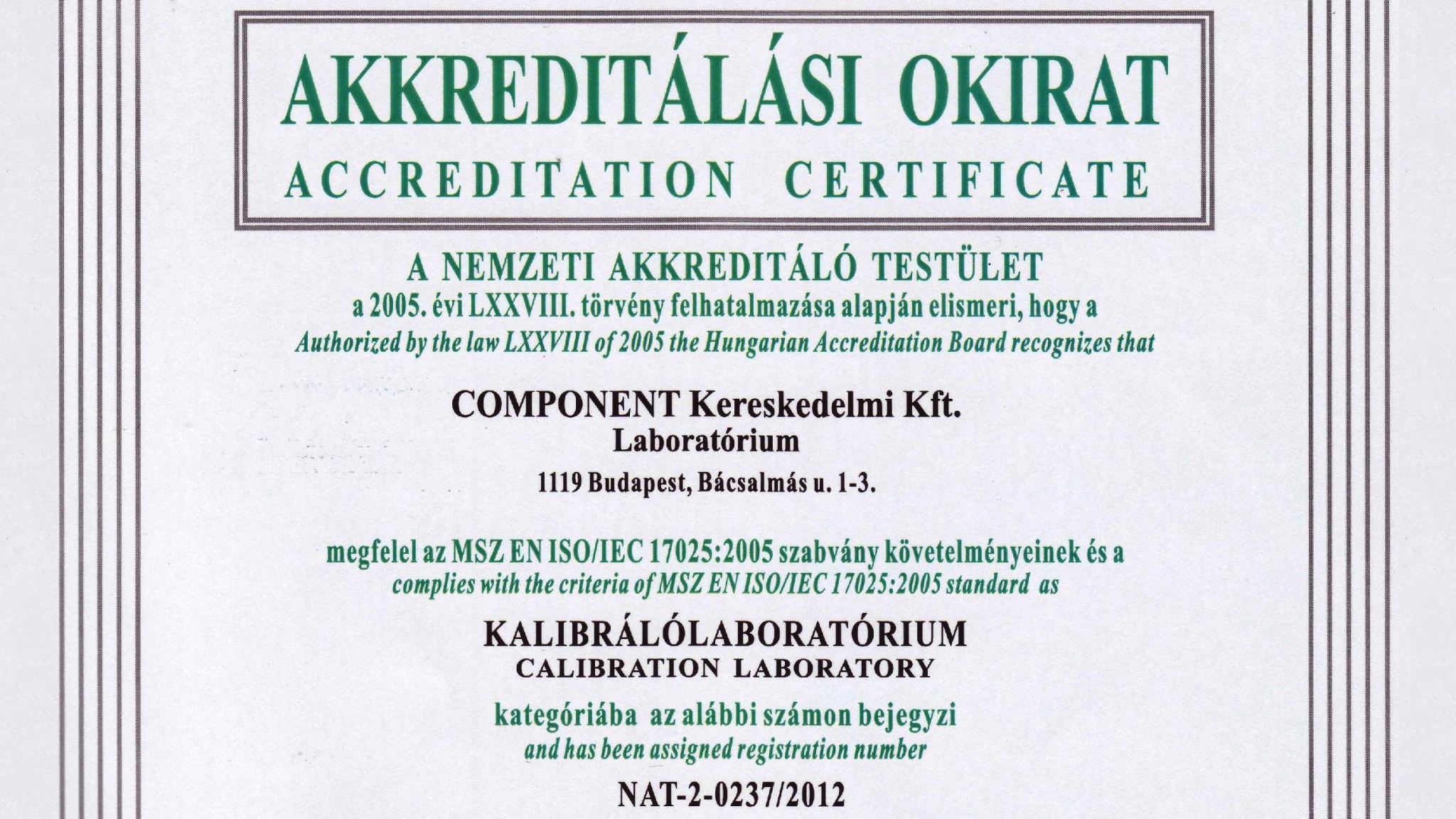 We operate an accredited laboratory